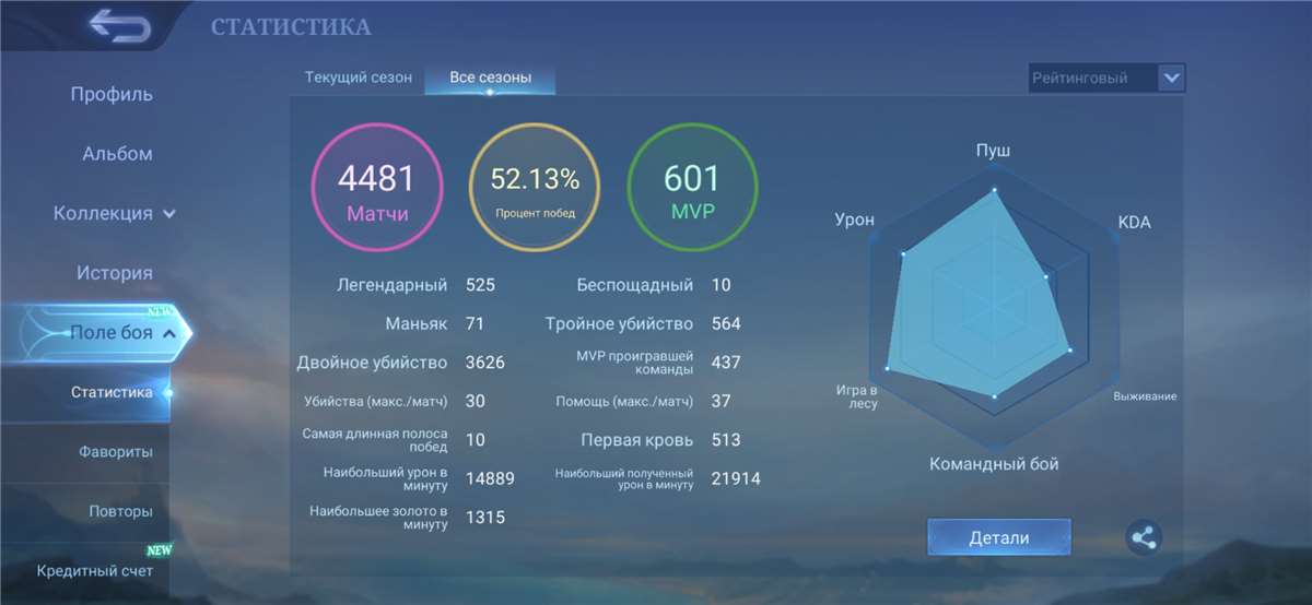 продажа аккаунта к игре Mobile Legends